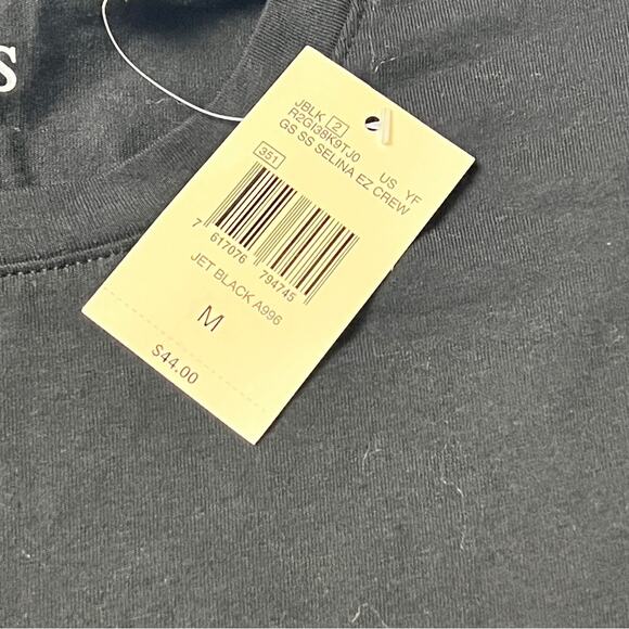 Guess Women's Short Sleeve Black Rhinestone Logo Selina Crew Tee Sz M - Picture 9 of 12